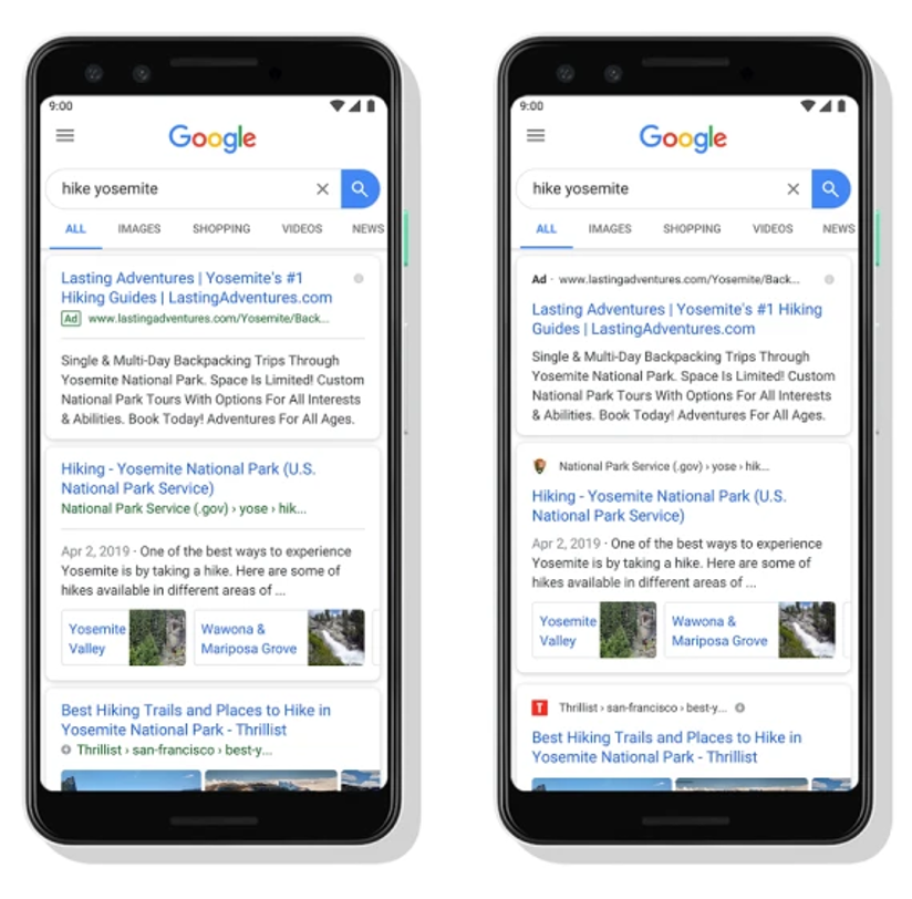 google updates for paid and organic search